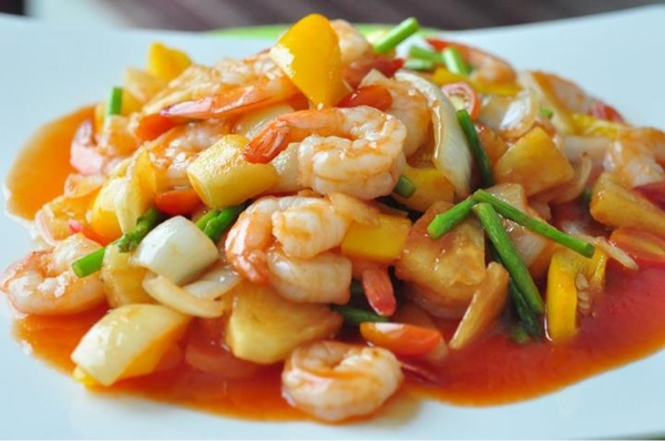 Restaurant Eat Here Klong Son Koh Chang Fried shrimps in sweet sour sauce